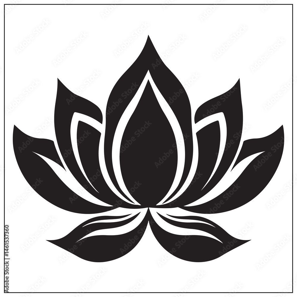 silhouette of a lotus flower silhouette of a lotus flower