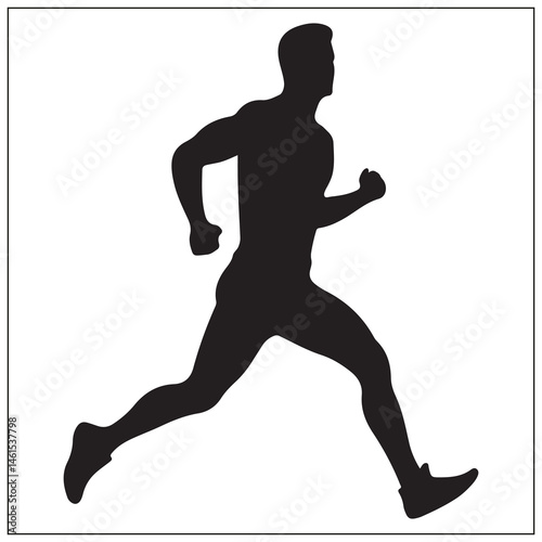 silhouette of a man running
