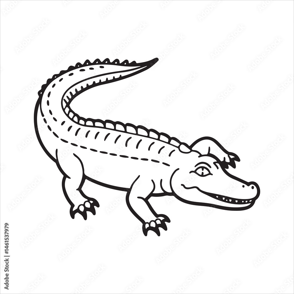 Fototapeta premium Nile crocodile silhouette vector