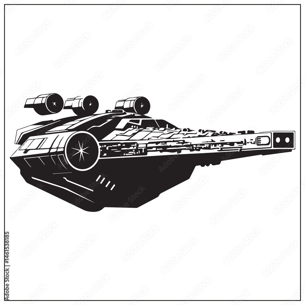 Naklejka premium silhouette of a millennium falcon