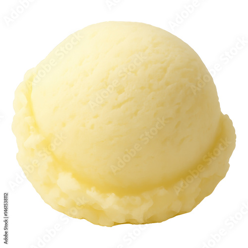 Sweet lemon sorbet scoop dessert png transparent background