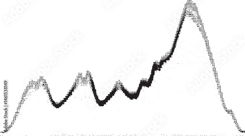 A dark undulating graph rises sharply then descends.