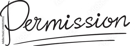 A handwritten word 'Permission' is displayed on a white background.