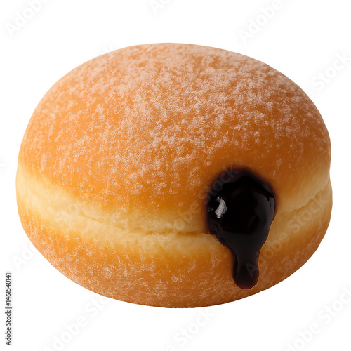 Sweet blueberry jam doughnut dessert transparent png simple composition