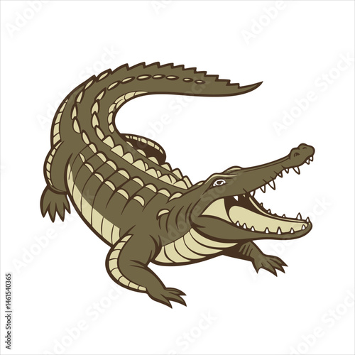 Nile crocodile silhouette vector