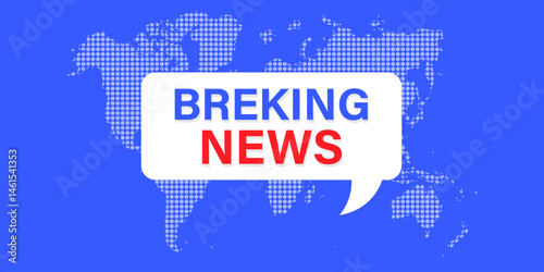 Modern breaking news vector illustration, Tv global broadcast template background concept