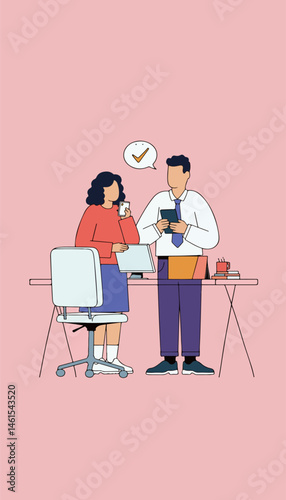 Office Colleagues Discussing Work