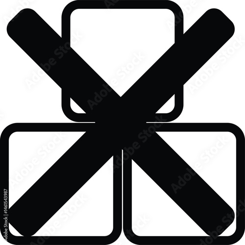 Black 2D vector icon of out of stock used for e-commerce, online shopping, and retail-related UI or visuals.