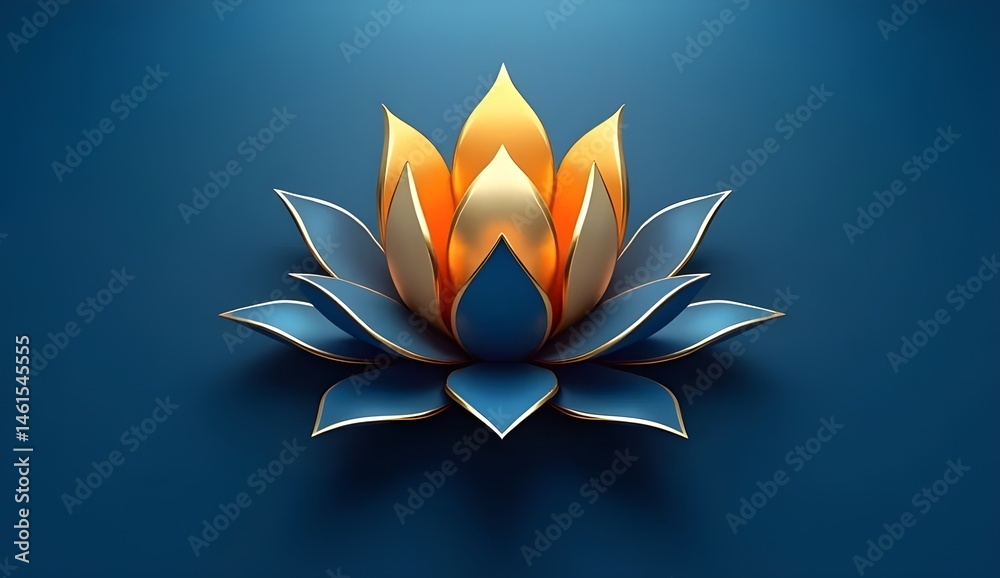 This is a vector illustration of a pink lotus flower, a floral symbol of nature and beauty, set against a blue background, perfect for decorative design This is a vector illustration of a pink lotus flower, a floral symbol of nature and beauty, set against a blue background, perfect for decorative design