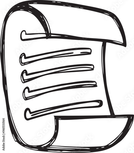 A hand holds a rolled scroll with pins securing it.