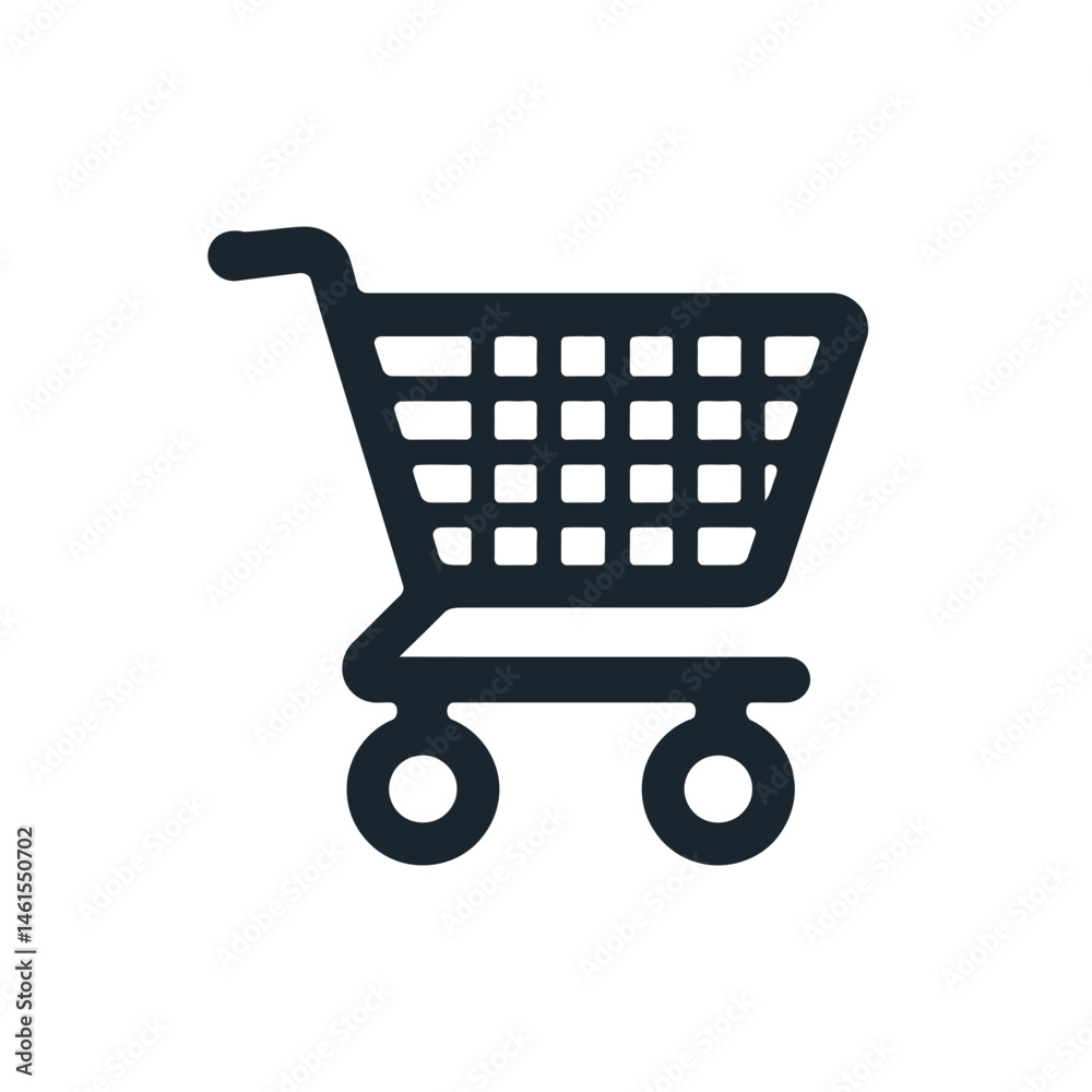 Shopping Cart Vector Icon A Black Silhouette Logo Design