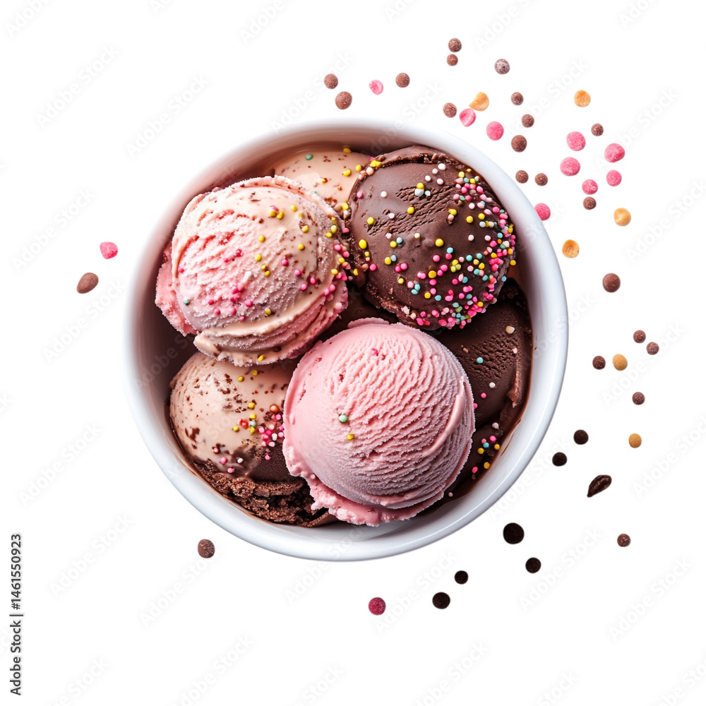 Obraz premium Ice Cream Swirl - pink swirl ice cream 