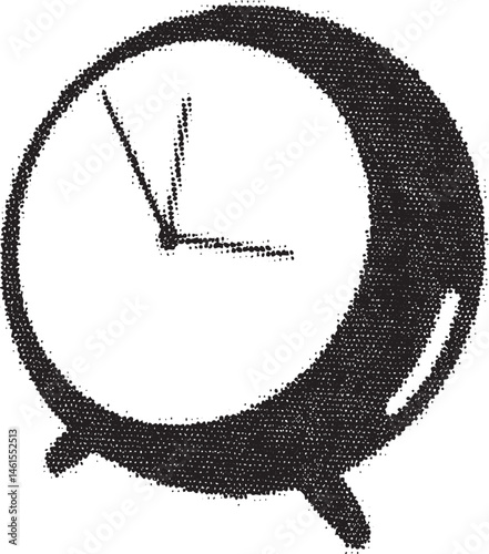 A black and white clock displays the time.