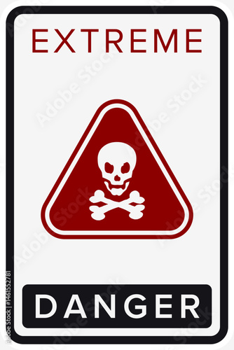 Danger, Warning, Caution. Hazard Signs and Symbols. Vector Icons