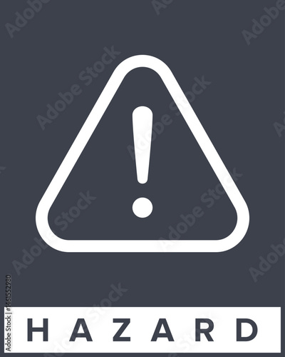 Danger, Warning, Caution. Hazard Signs and Symbols. Vector Icons