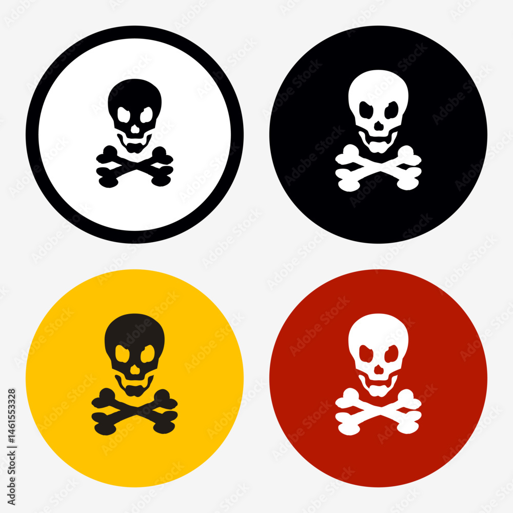 Fototapeta premium Danger, Warning, Caution. Hazard Signs and Symbols. Vector Icons