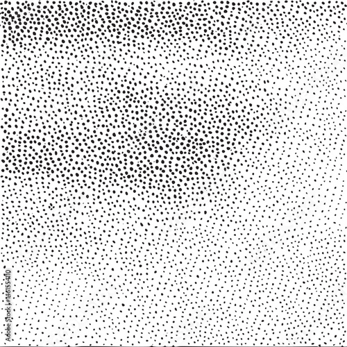 A dense of small evenly distributed black dots transitions to white across a textured background.