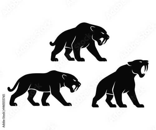 Sabertooth tiger vector
