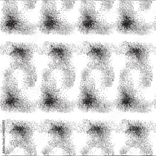 Three black and white lines feature dense overlapping dots creating a textured