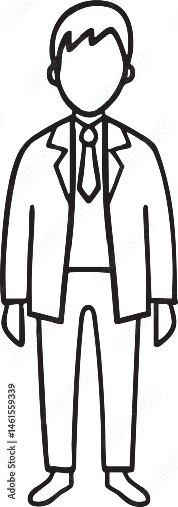 A man stands in a formal suit facing forward. A man stands in a formal suit facing forward.