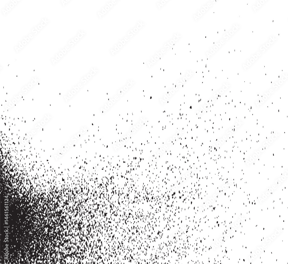 A dense scattering of small dark dots covers the upper portion of a white background. A dense scattering of small dark dots covers the upper portion of a white background.