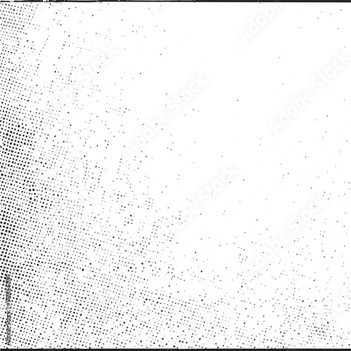 A textured white background displays a dense scattering of small dark dots.