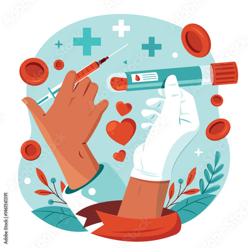 Flat World Blood Donor Day Illustration