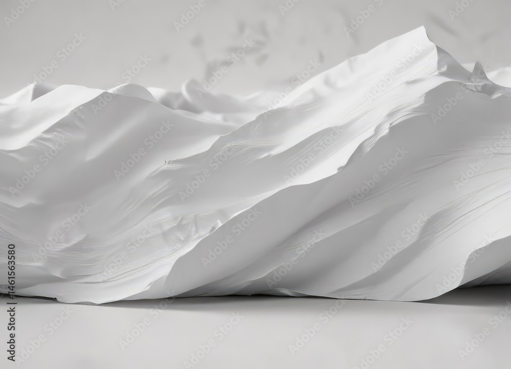Delicate, uneven surface of a white paper with soft folds and visible fibers ,  fine texture,  wrinkled texture,  paper texture