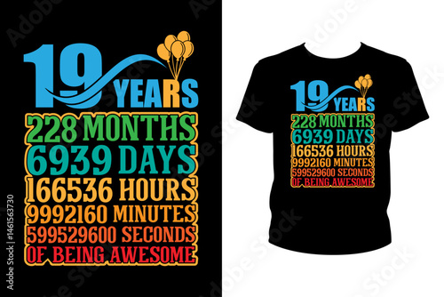 19th birthday gift Quotes svg, Borthday Svg, t-shirt design for prints, Birthday t-shirt design cut file
