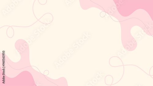 A soft, pastel pink abstract background featuring flowing, organic shapes and delicate lines.