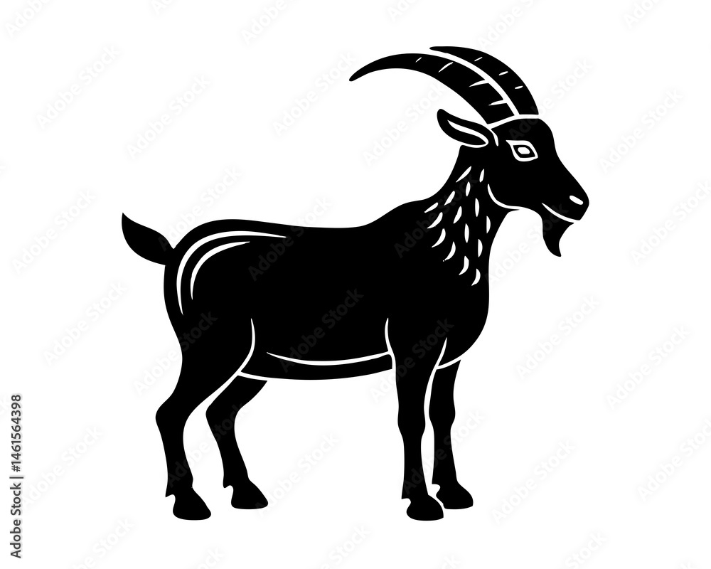 Fototapeta premium goat silhouette vector illustration