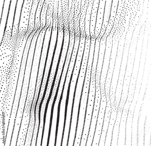 A textured surface displays a dense of dark dots against a white background.
