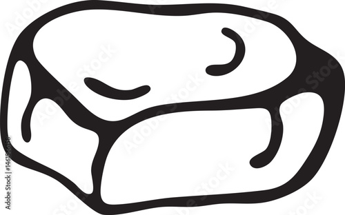 A smooth rounded stone rests peacefully on a white surface.