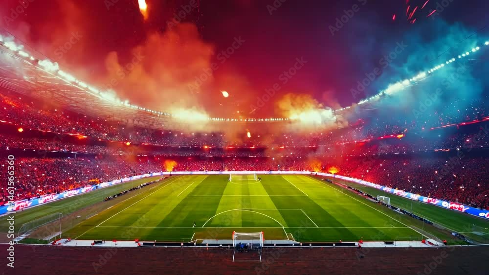 custom made wallpaper toronto digitalElectric soccer stadium filled with excited fans, fireworks, and vibrant lights