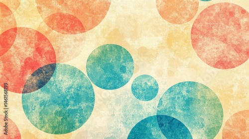 A vintage-style bubble pattern with faded translucent circles on a textured paper background.