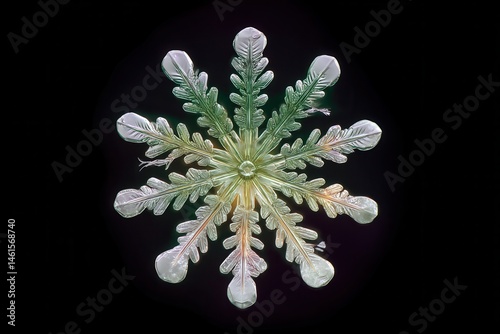 Obraz na płótnie Intricate snowflake close-up showcasing natural symmetry w salonie