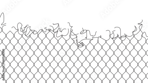 iron damage fence with cut out iron lines template