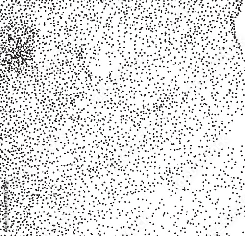 A dense field of small dark dots gradually transitions to a lighter background.