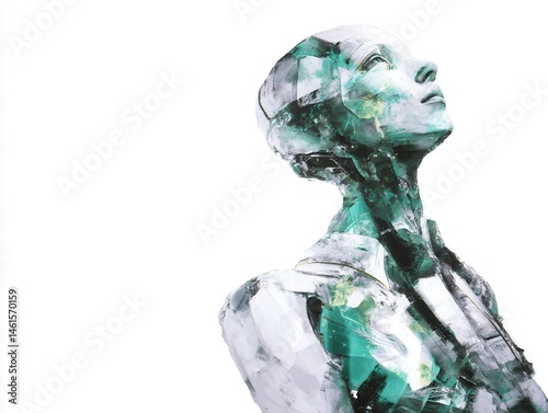 Obraz na płótnie Artificial intelligence robot art portrait exploration w salonie