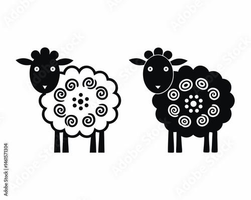 sheep icon  silhouette vector illustration