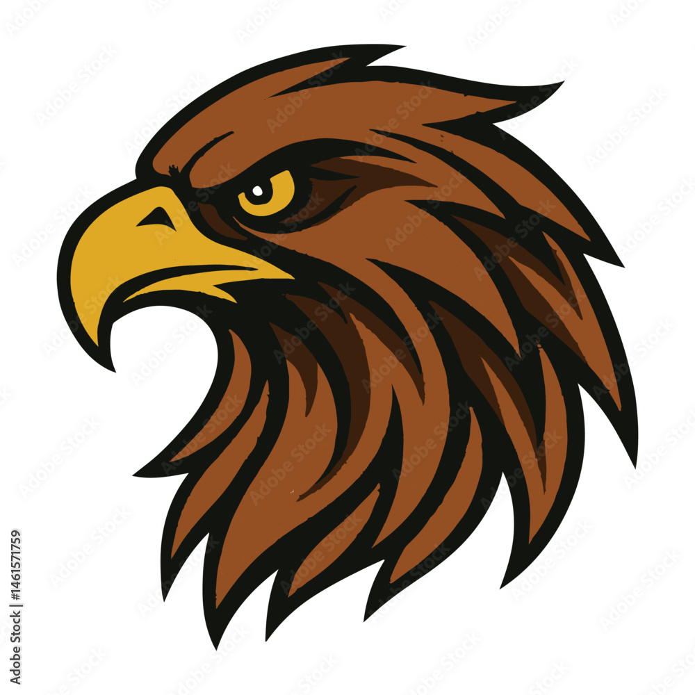 Fototapeta premium Realistic Bald Eagle Head Drawing in Vector Format