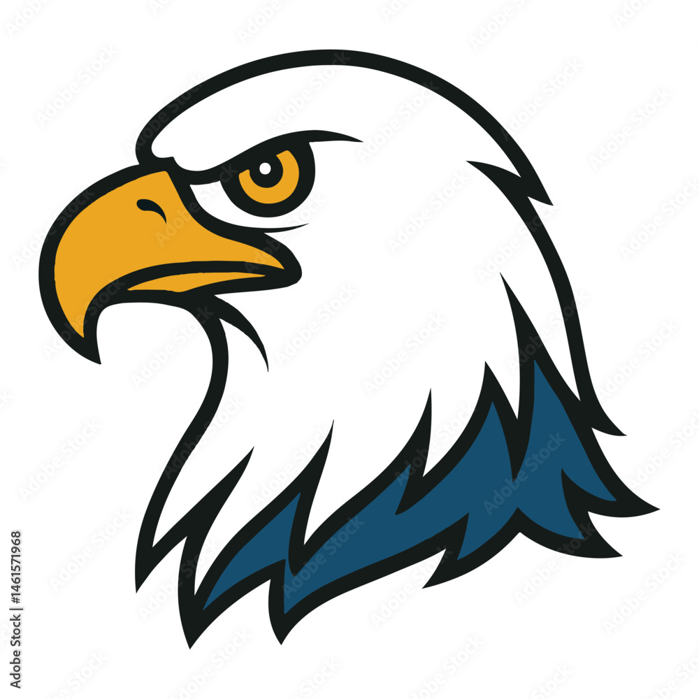Fototapeta premium Majestic Eagle Face Vector in Detailed Illustration Style