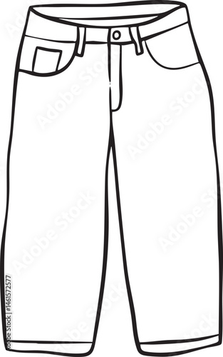 A pair of light-colored denim shorts are displayed.