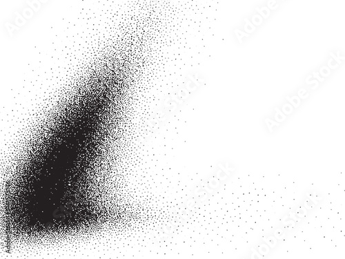 A dark textured sphere expands outward against a bright white background.
