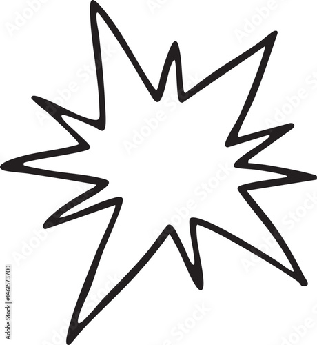 A stylized burst of radiating lines forms a dynamic explosion.