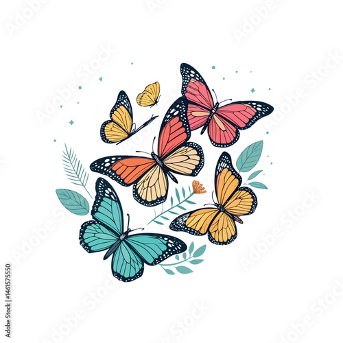 Wallpaper Mural butterfly and flowers Torontodigital.ca