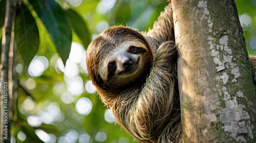 Fototapeta premium Sleepy Sloth in a Tree