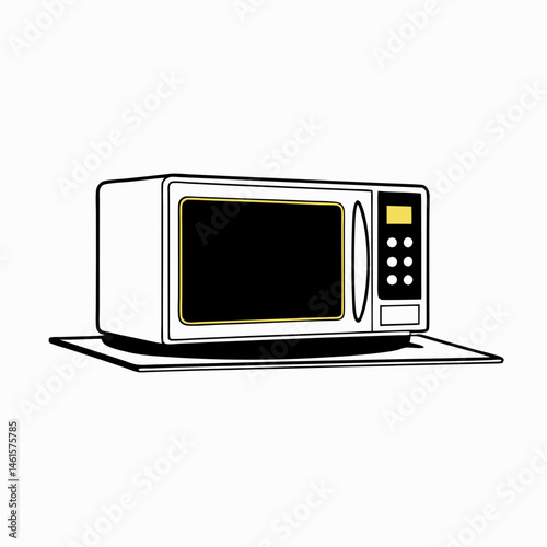Microwave appliance illustration on a simple background  