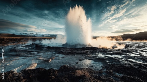 Wallpaper Mural Dramatic geyser erupting against a dramatic sky. Torontodigital.ca