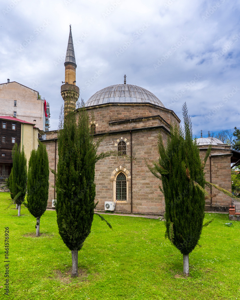 The Gulbahar Hatun Mosque view in Trabzon City of Turkey
